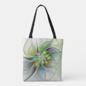 Farbenfrohe Fantasy-Blume Modernes Abstraktes Frak Tasche (Rückseite)