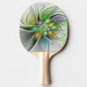 Farbenfrohe Fantasy-Blume Modernes Abstraktes Frak Tischtennis Schläger (Rückseite)