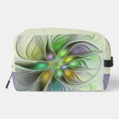 Farbenfrohe Fantasy-Blume Modernes Abstraktes Frak Waschbeutel (Rückseite)