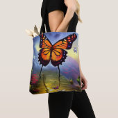 Farbenfrohe Fantasy Butterfly KI Artwork Tasche (Von Nahem)
