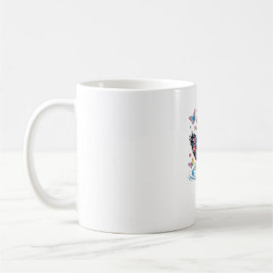 Farbenfrohe Fantasy-Duck mit Blume und Schmetterli Kaffeetasse