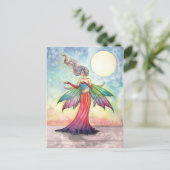 Farbenfrohe Fantasy Fairy Postcard Postkarte (Stehend Vorderseite)