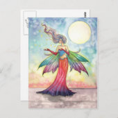 Farbenfrohe Fantasy Fairy Postcard Postkarte (Vorne/Hinten)