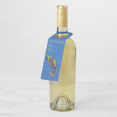 Farbenfrohe Fantasy Fish Vibranly Scales on Blue Flaschenanhänger (Angewinkelt)