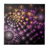 Farbenfrohe Fantasy Fraktal Keramik Tile Fliese (Vorderseite)