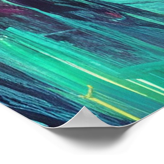 Farbenfrohe Fantasy Landschaft | Alien World Poster (Ecke)