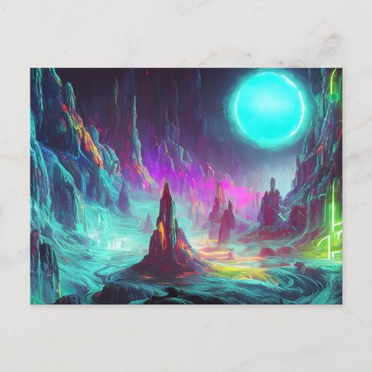 Farbenfrohe Fantasy Landschaft | Alien World Postkarte (Vorderseite)