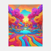 Farbenfrohe Fantasy Landschaft Fleecedecke (Vorderseite)