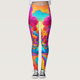Farbenfrohe Fantasy Landschaft Leggings