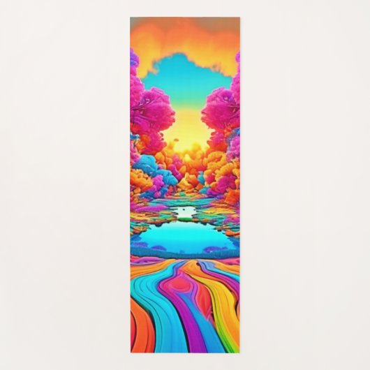 Farbenfrohe Fantasy Landschaft Yogamatte (Vorderseite)