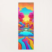 Farbenfrohe Fantasy Landschaft Yogamatte (Rückseite)