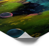 Farbenfrohe Fantasy-Landwald Poster (Ecke)