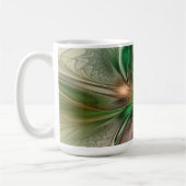Farbenfrohe Fantasy Moderne Abstrakte Fraktal-Blum Kaffeetasse (Links)