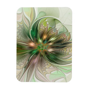 Farbenfrohe Fantasy Moderne Abstrakte Fraktale Blu Magnet
