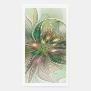 Farbenfrohe Fantasy Moderne Abstrakte Fraktale Serviette