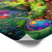 Farbenfrohe Fantasy-Naturlandschaft Poster (Ecke)
