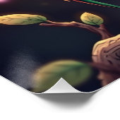 Farbenfrohe Fantasy Owl Poster (Ecke)