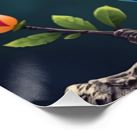 Farbenfrohe Fantasy Owl Poster (Ecke)