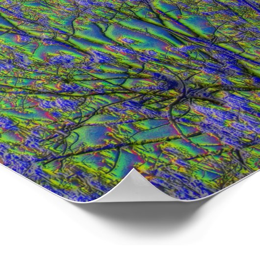 Farbenfrohe Fantasy Poplar Tree Nature Print Poster (Ecke)