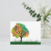 Farbenfrohe Fantasy Tree Illustration Postkarte (Stehend Vorderseite)