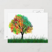 Farbenfrohe Fantasy Tree Illustration Postkarte (Vorne/Hinten)