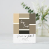 Farbenfrohe Farbblockbraun Save the Date Postkarte (Stehend Vorderseite)