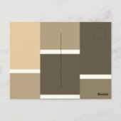 Farbenfrohe Farbblockbraun Save the Date Postkarte (Rückseite)