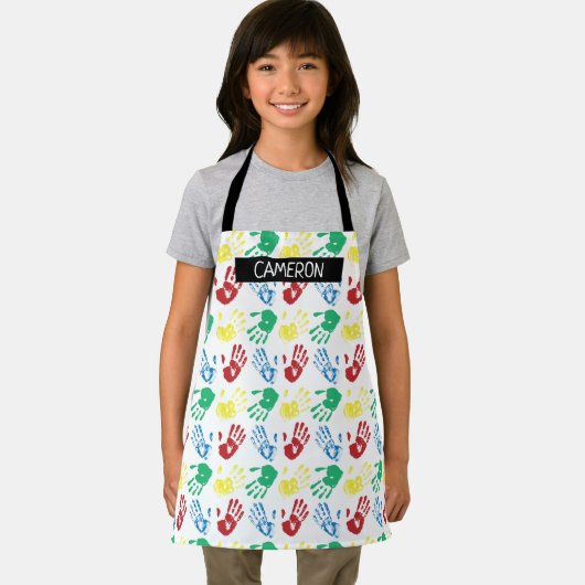 Farbenfrohe Farbdruckhandprint All-over-Print-Schü Schürze (Insitu)