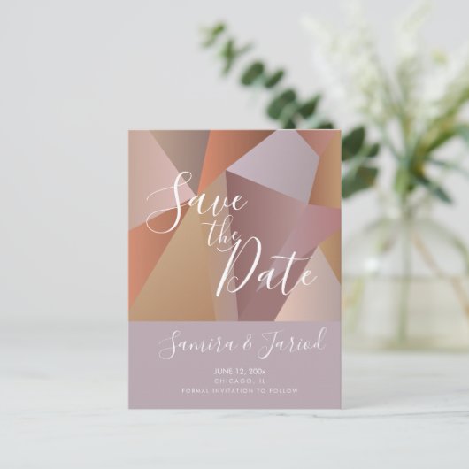 Farbenfrohe Farbe Erdrot Save the Date Postkarte (Stehend Vorderseite)