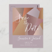 Farbenfrohe Farbe Erdrot Save the Date Postkarte (Vorne/Hinten)