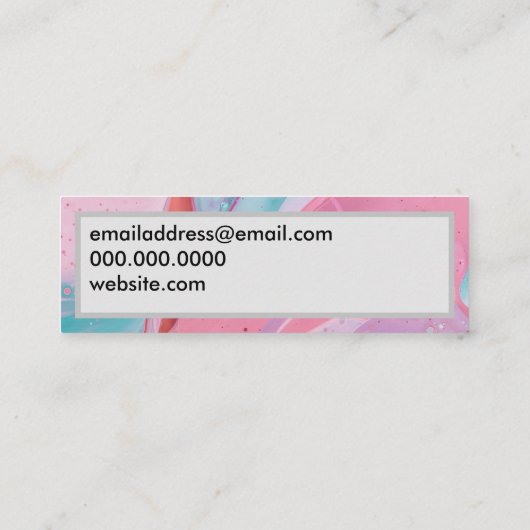 Farbenfrohe Farbe Mini Visitenkarte (Rückseite)