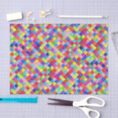 Farbenfrohe, farbige Graph Paper Diagonal Quadrate Seidenpapier (Handwerk)