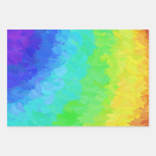 Farbenfrohe, farblich abgestimmte Muster Geschenkpapier Set (Vorderseite 3)