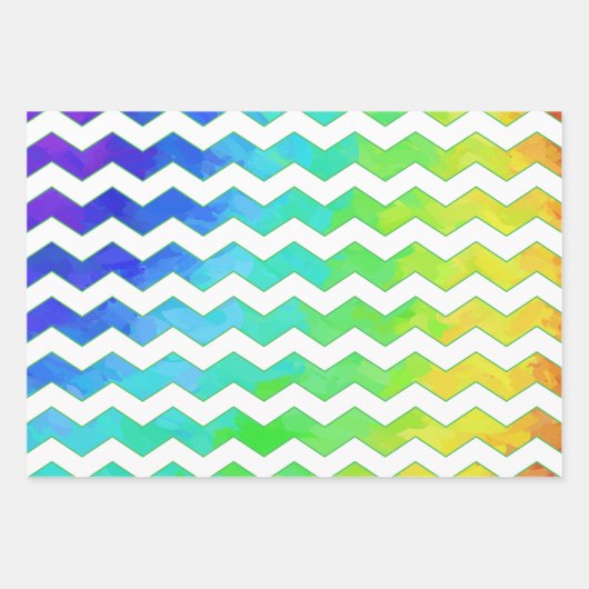 Farbenfrohe, farblich abgestimmte Muster Geschenkpapier Set (Vorderseite 2)