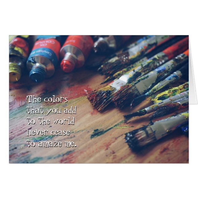 Farbenfrohe Farbpalette Artist Grußkarte (Vorderseite (Horizontal))