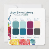 Farbenfrohe Farbpalette für die Hochzeitsfarben im Einladung (Vorderseite)