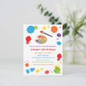 Farbenfrohe Farbpalette Kindergeburtstag Party Einladung (Stehend Vorderseite)