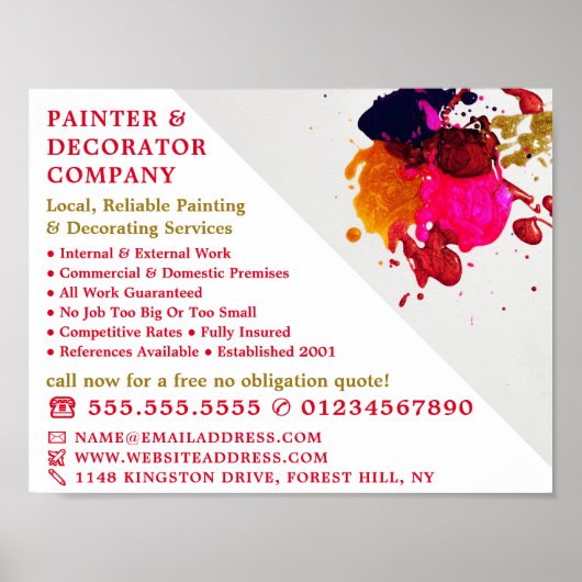 Farbenfrohe Farbpalette, Malerei und Dekorator Poster (Vorne)