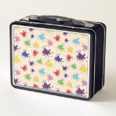 Farbenfrohe Farbpalette Spritzer Farbfarbe Farbe S Metall Brotdose (Rückseite)