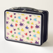 Farbenfrohe Farbpalette Spritzer Farbfarbe Farbe S Metall Brotdose (Vorderseite)