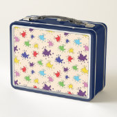 Farbenfrohe Farbpalette Spritzer Farbfarbe Farbe S Metall Brotdose (Rückseite)