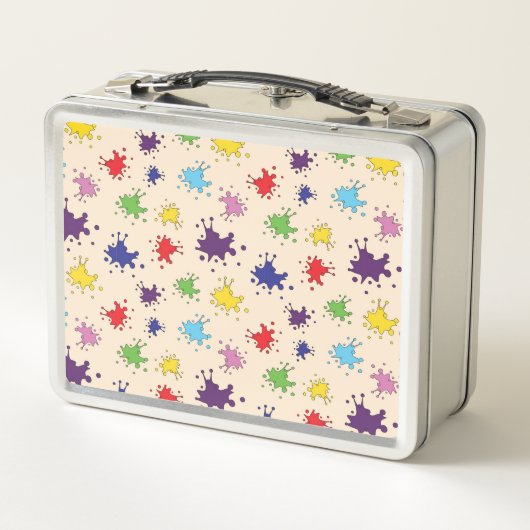 Farbenfrohe Farbpalette Spritzer Farbfarbe Farbe S Metall Brotdose (Rückseite)