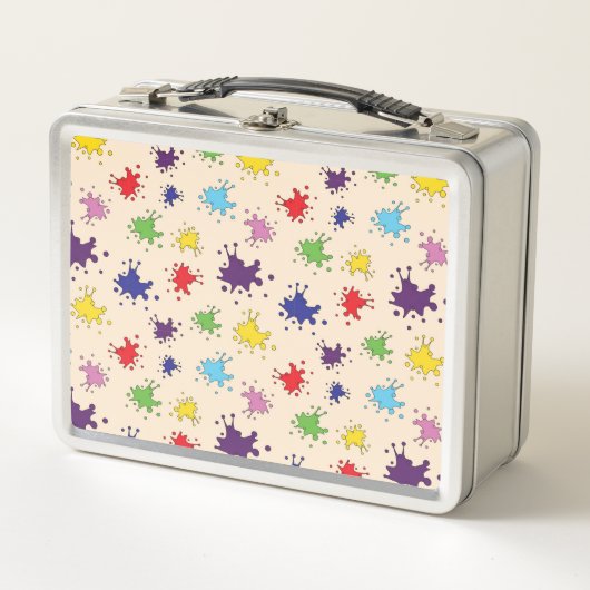 Farbenfrohe Farbpalette Spritzer Farbfarbe Farbe S Metall Brotdose (Vorderseite)