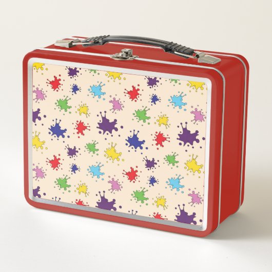 Farbenfrohe Farbpalette Spritzer Farbfarbe Farbe S Metall Brotdose (Vorderseite)