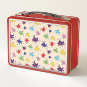 Farbenfrohe Farbpalette Spritzer Farbfarbe Farbe S Metall Brotdose (Rückseite)