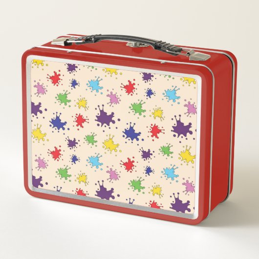 Farbenfrohe Farbpalette Spritzer Farbfarbe Farbe S Metall Brotdose (Rückseite)