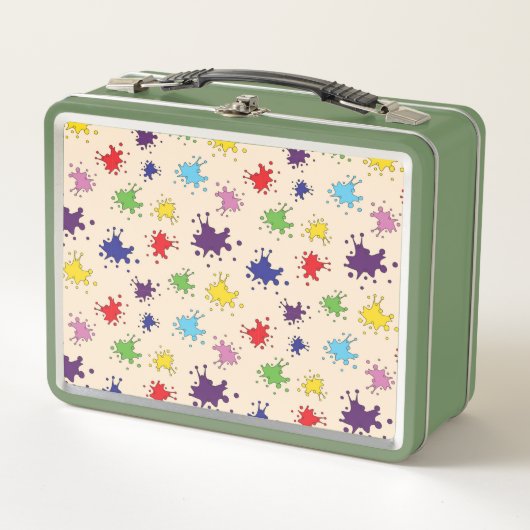 Farbenfrohe Farbpalette Spritzer Farbfarbe Farbe S Metall Brotdose (Vorderseite)