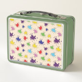 Farbenfrohe Farbpalette Spritzer Farbfarbe Farbe S Metall Brotdose (Rückseite)