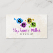 Farbenfrohe Farbpinke - Hunde Walker Visitenkarte (Vorderseite)