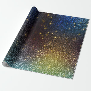 Farbenfrohe Farbvariante des Glitzer Geschenkpapier
